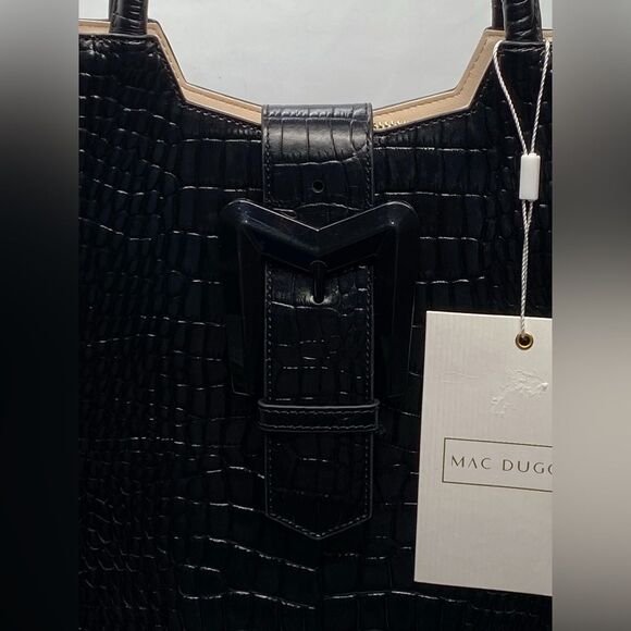 Mac Duggal Croco Leather Buckle Detail Maxi Tote Bag - Picture 8 of 12